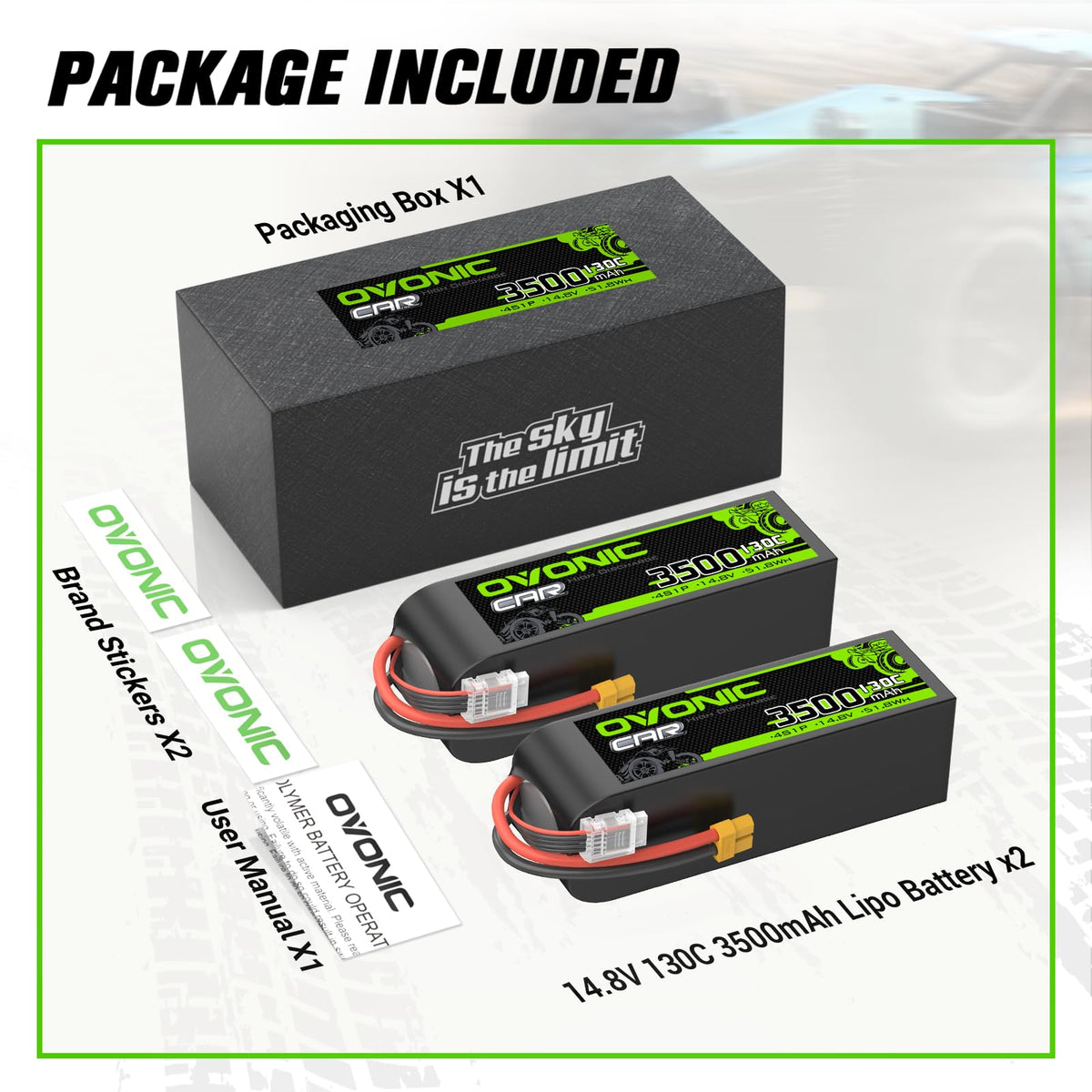OVONIC 4S LiPo battery in use on RC model demonstrates quick power takeoff.