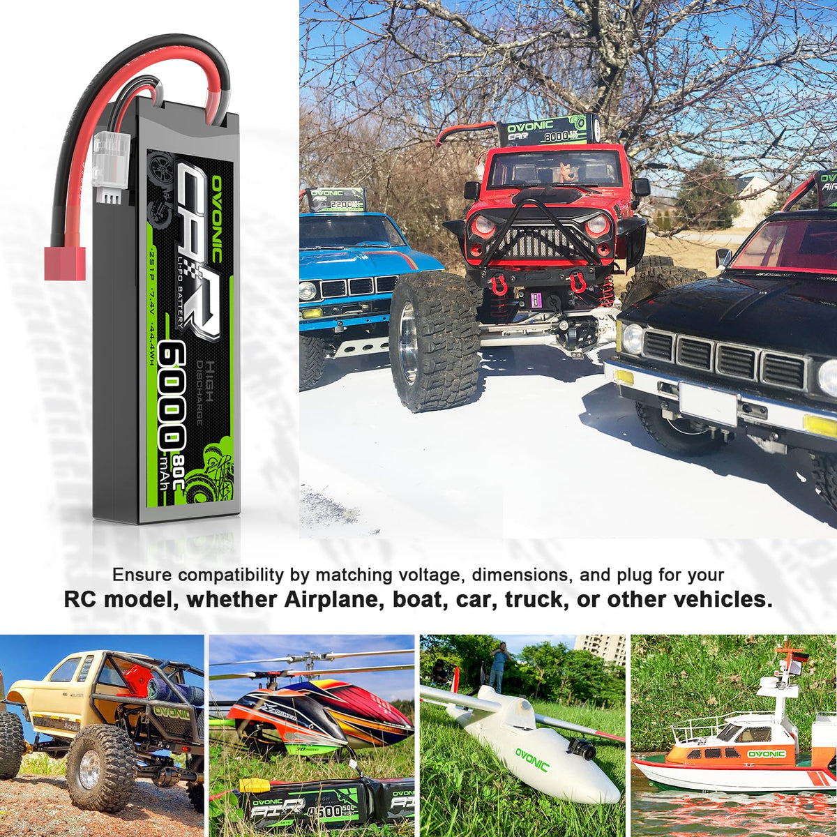 OVONIC 2-pack LiPo batteries in hardcases for multi-vehicle setups