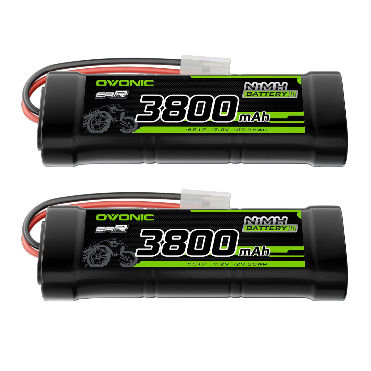 OVONIC 7.2V 3800mAh NiMH battery close-up for extended RC run time
