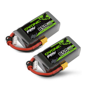 OVONIC 850mAh 11.1V 3S Lipo with XT30 connector powers RC drones and planes.