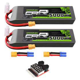 OVONIC hard case battery with EC5 plug for steady power in RC cars.