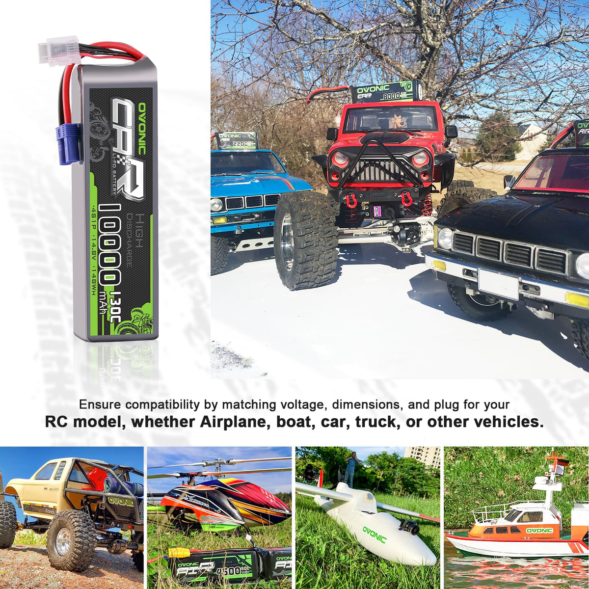 OVONIC 2-pack batteries ready for extended RC sessions.