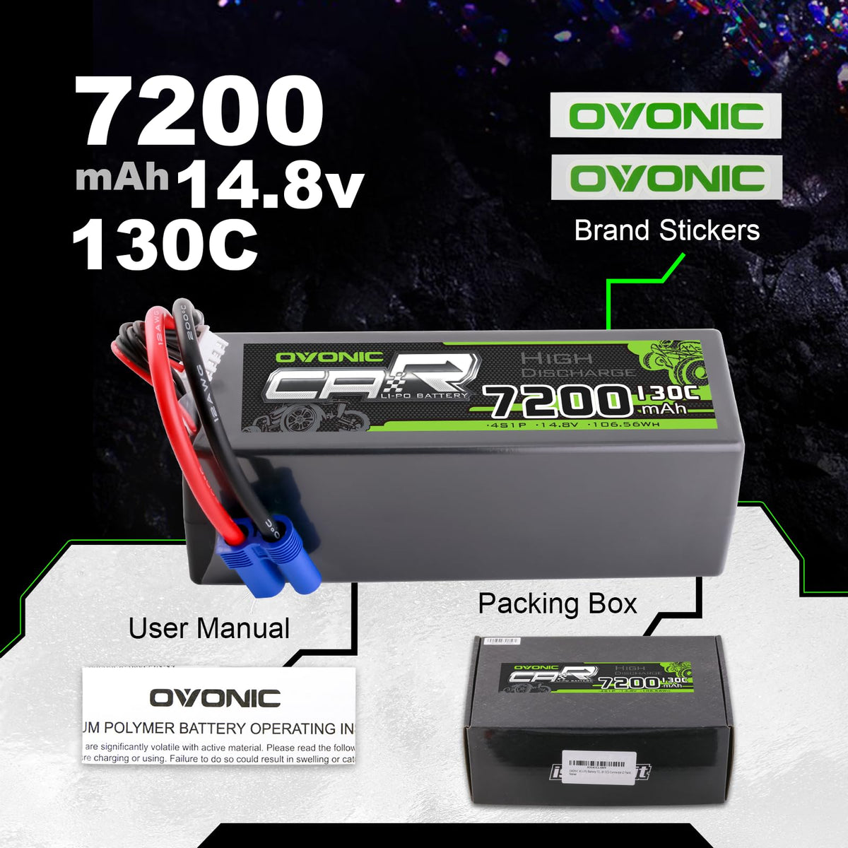 OVONIC 2-pack includes manuals and stickers for easy setup.