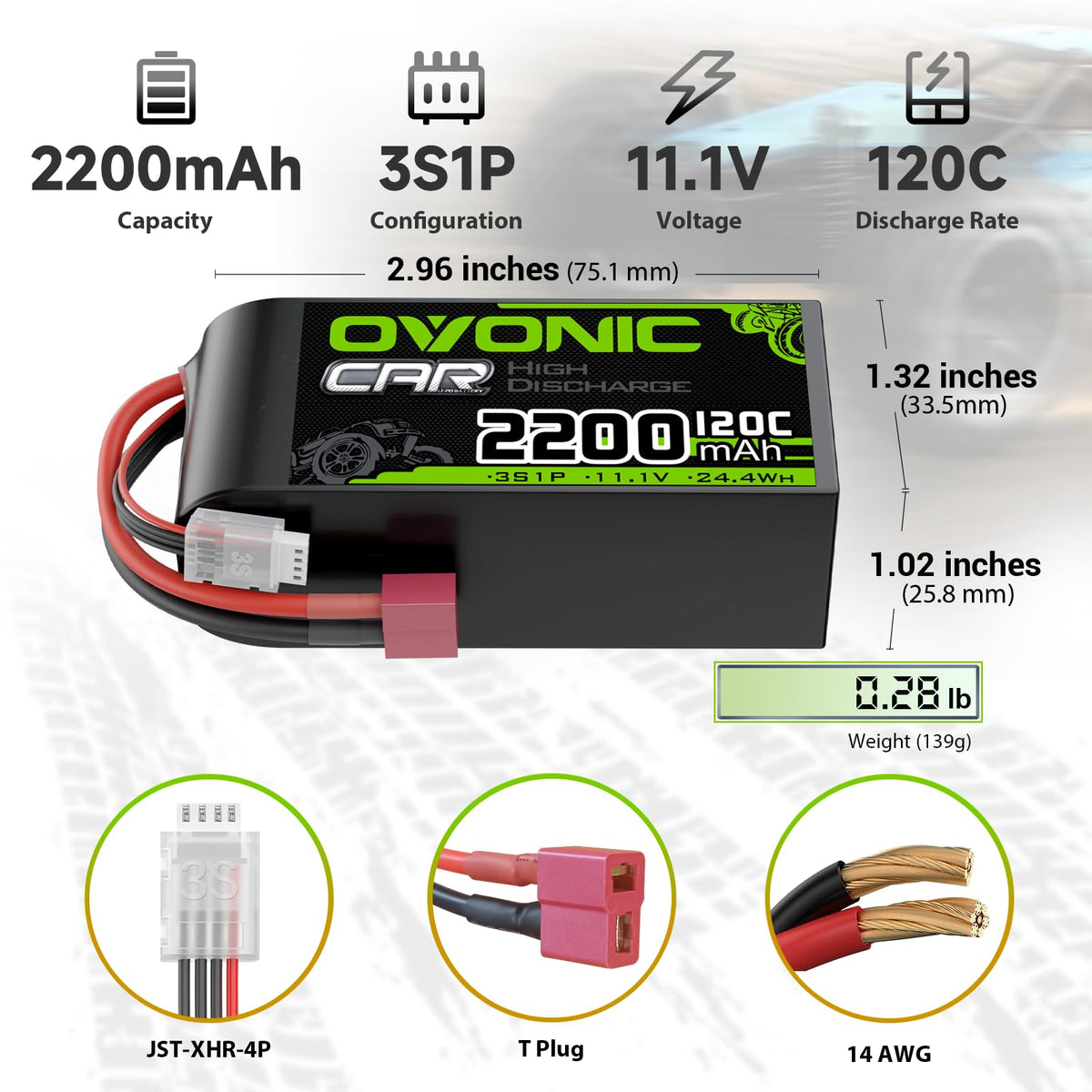 Two-pack OVONIC LiPo batteries for RC hobbyists ready to power multiple builds