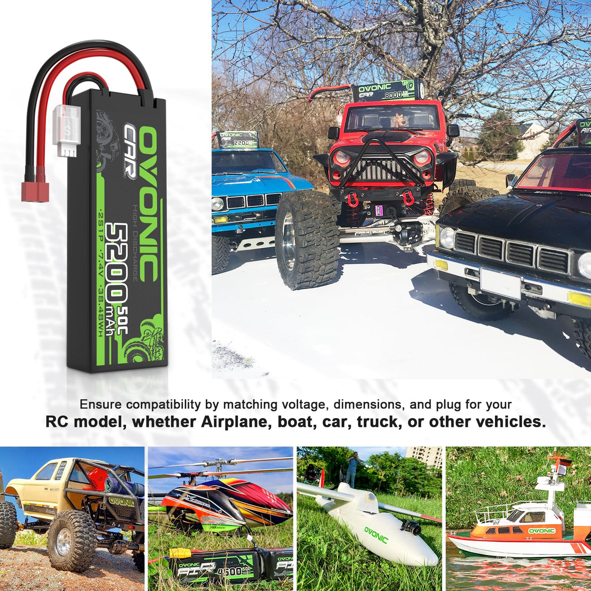 OVONIC battery pack with brand stickers for easy identification