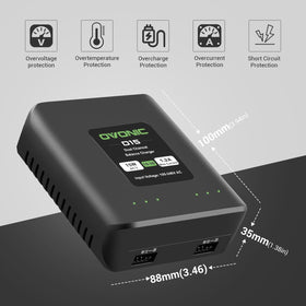 OVONIC D15 high-efficiency conversion graphic communicates up to 98 percent efficiency.