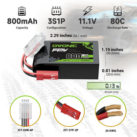 OVONIC dual-pack battery set ready for extended RC sessions.