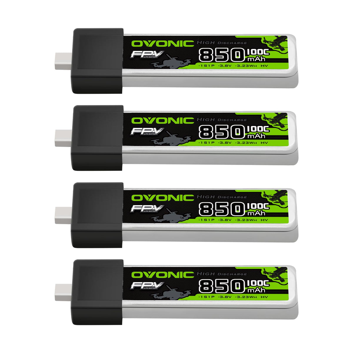 OVONIC high-voltage 850mAh battery with BT2.0 plug for responsive throttle