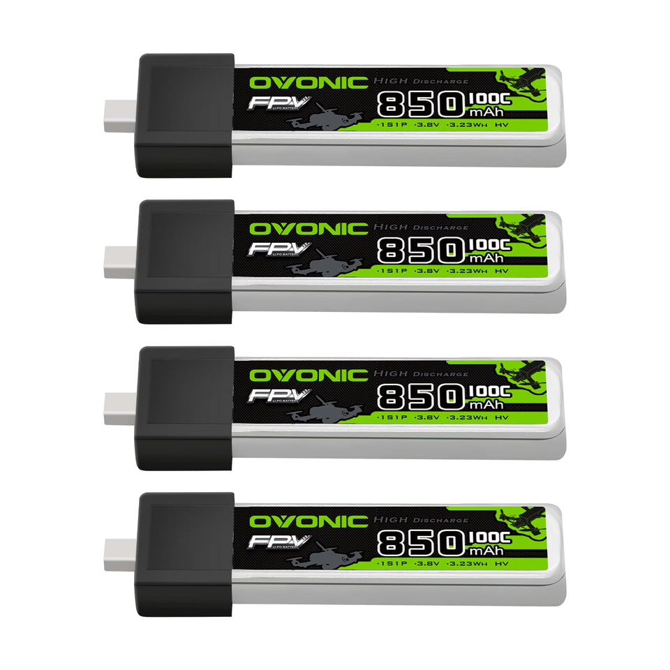 OVONIC high-voltage 850mAh battery with BT2.0 plug for responsive throttle