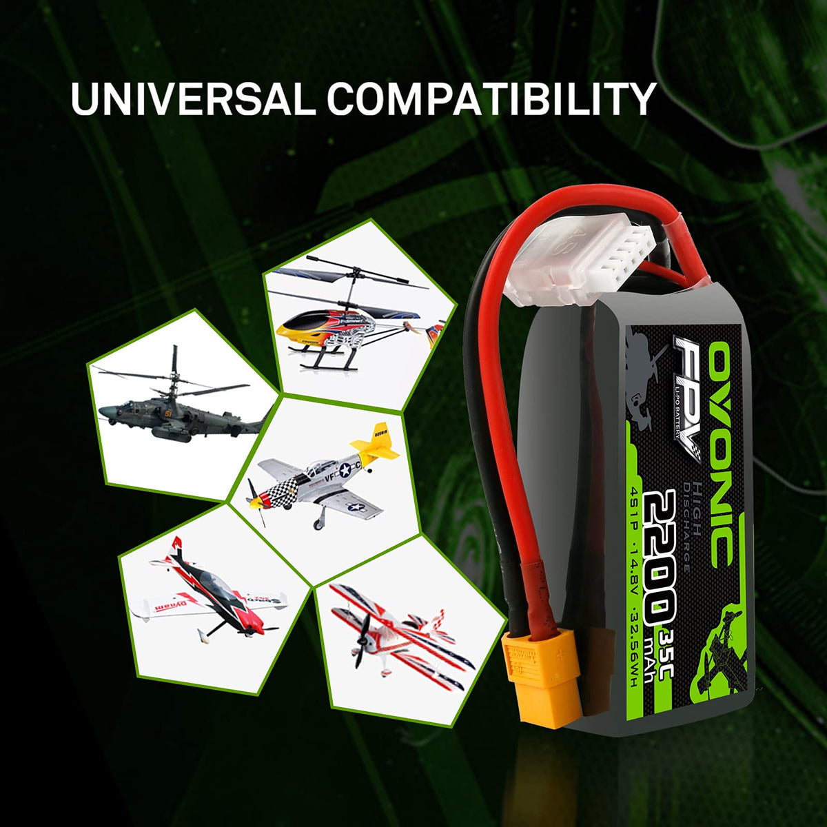 OVONIC ISO-certified LiPo battery with safety standards.