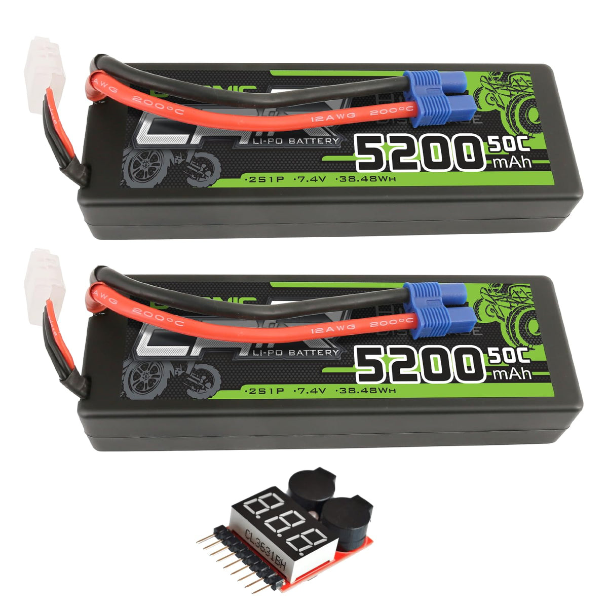 OVONIC Lipo Battery 5200mAh 50C with EC3 connector for reliable power.