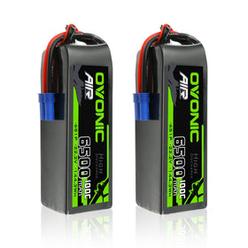 OVONIC Lipo 6500mAh 100C 22.2V 6S front view for long‑lasting RC power