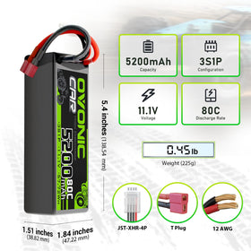OVONIC 80C discharge enables strong acceleration for racing RC cars and boats
