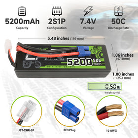 OVONIC Lipo Battery two-pack with voltage checker for easy monitoring.