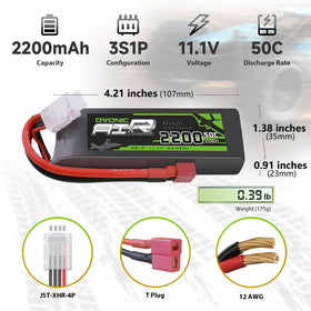 Close-up of OVONIC battery with Dean-style T connector for quick RC plane swaps
