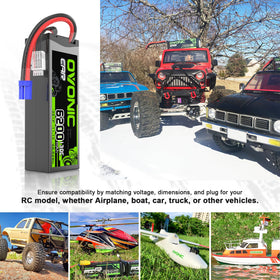 OVONIC 3S LiPo powering an RC car for longer sessions.