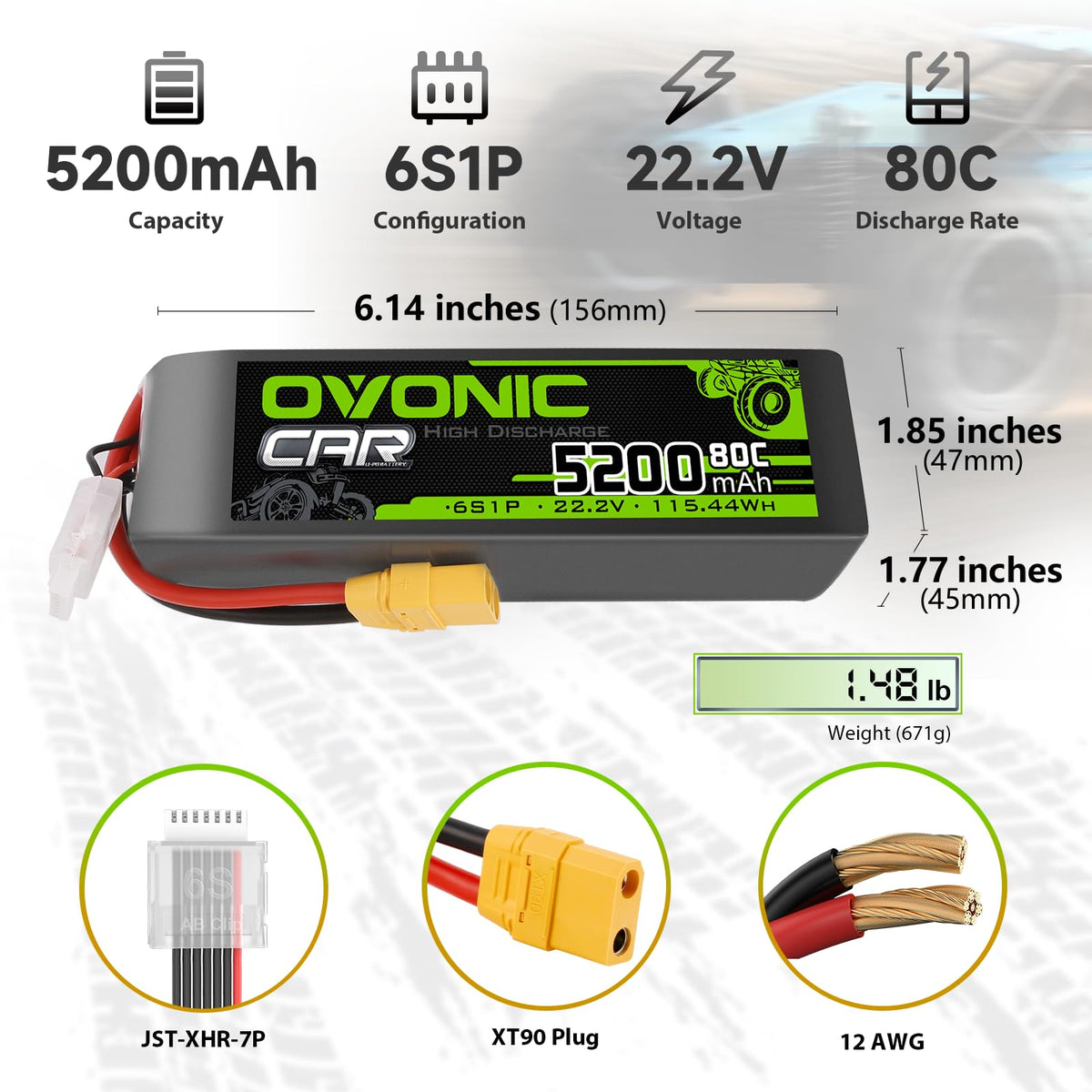 OVONIC RC battery soft-case packaging for safe transport
