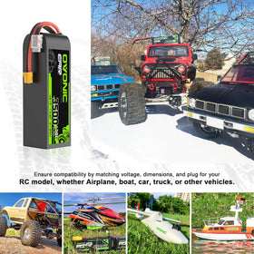 OVONIC 4S LiPo battery with wide compatibility supports cars, boats, drones and more.