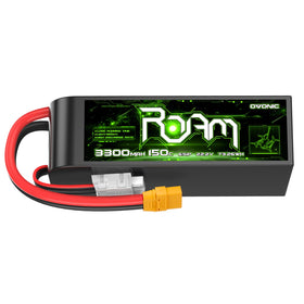 OVONIC Roam 6S 3300mAh battery top view showing compact LiPo design for long-range flights
