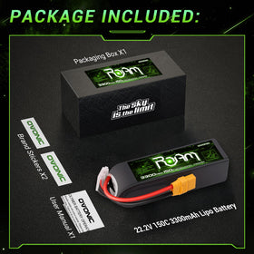 OVONIC Roam 6S 3300mAh compact size dimensions for 6-7 inch drones