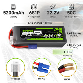 Two-pack OVONIC LiPo batteries ready for quick field swaps.