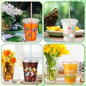 Ovveroche 12oz cup with lids keeps drinks spill-free
