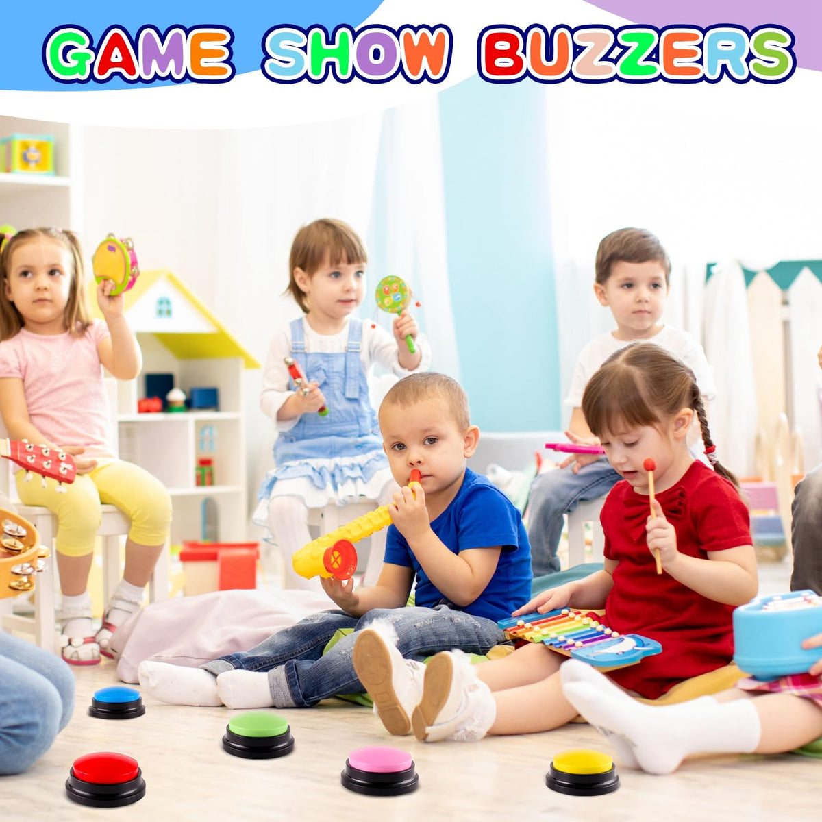 Ovveroche recordable buzzer black button offers durable, long lasting practice.