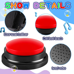 Ovveroche recordable buzzer blue button ideal for classroom activities and games.