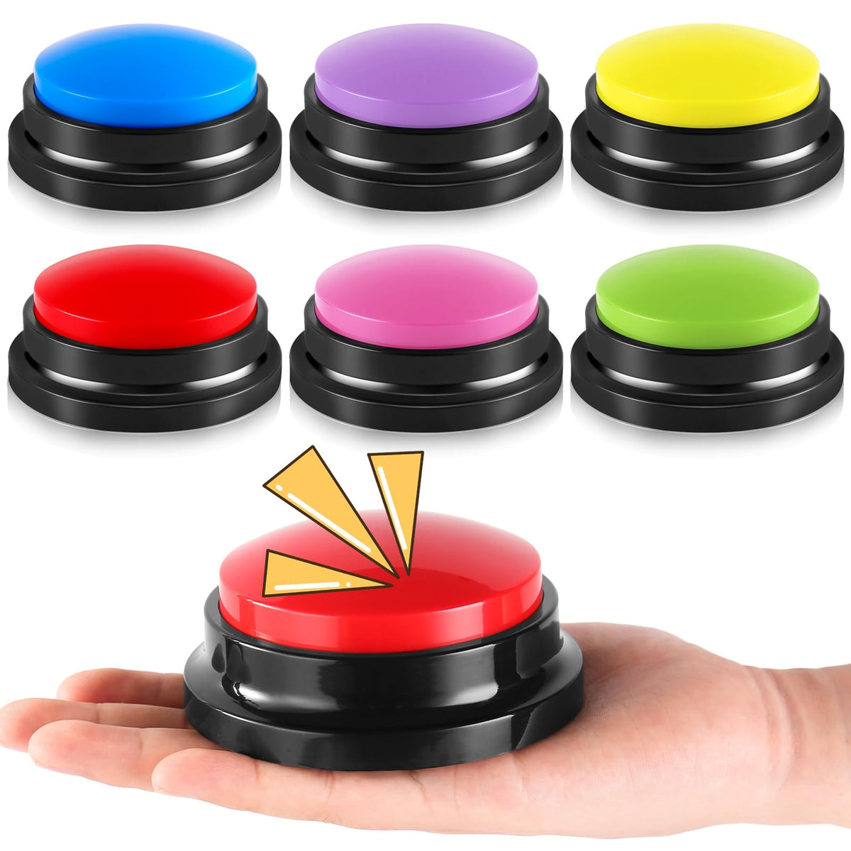 Ovveroche recordable buzzer red button for dog training and communication.