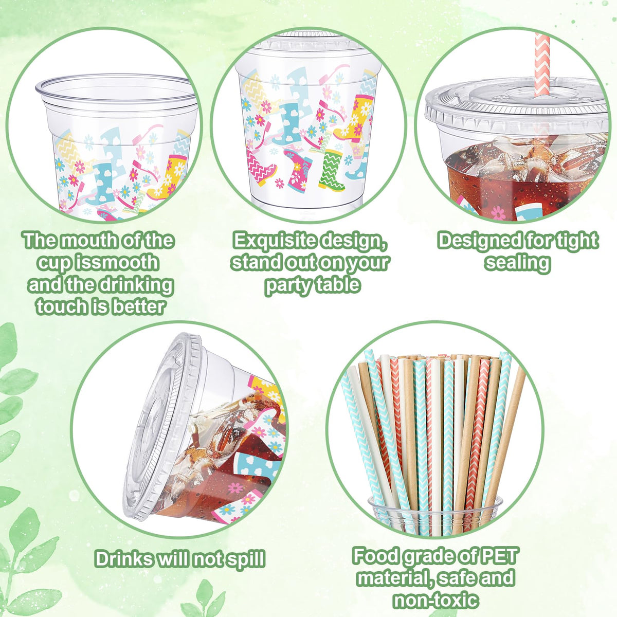 Ovveroche colorful-flowers cup brightens beverages at events