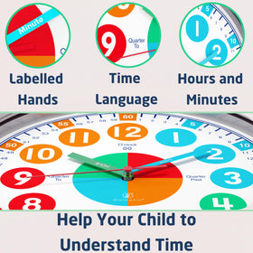 OWLCONIC clock with bright numbers: easy time-telling learning.