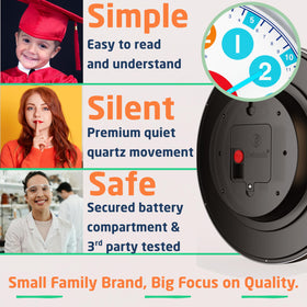 OWLCONIC silent teaching clock: no-tick design supports focused classroom study.