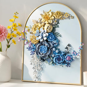OWNONE 1 Crescent moon wall art displayed to elevate living room decor with calm charm