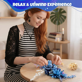 OWNONE 1 Desk-ready Blue Moon Flower display brightens home office or study space