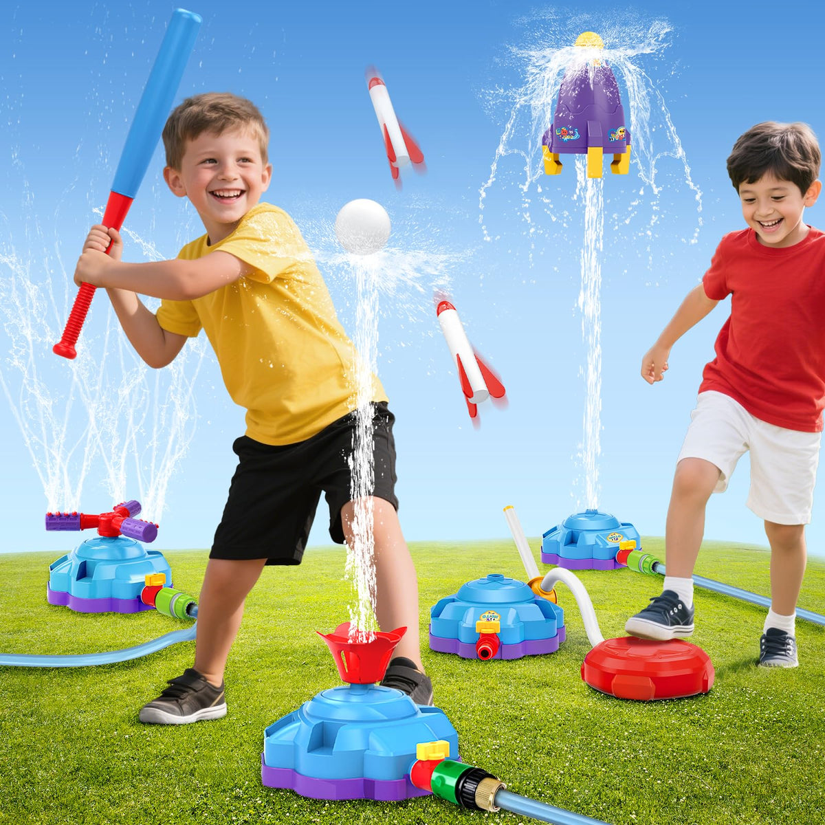 OWNONE 4-in-1 water sport toy featuring rocket launch for summer fun.