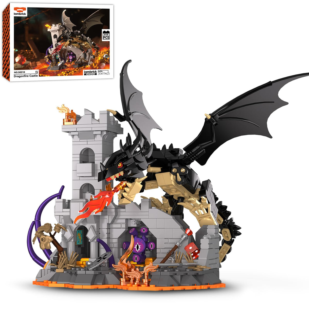 OWNONE dragon building set with dice tower for immersive fantasy building fun