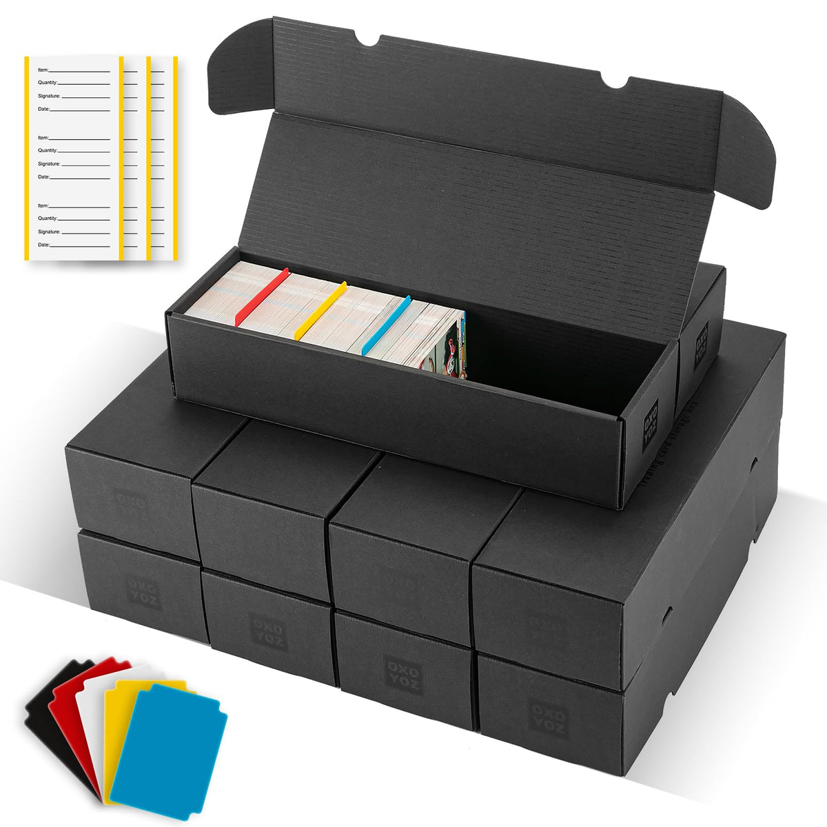 OXOYOZ Trading Card Storage Box top view for organized collections on the go.