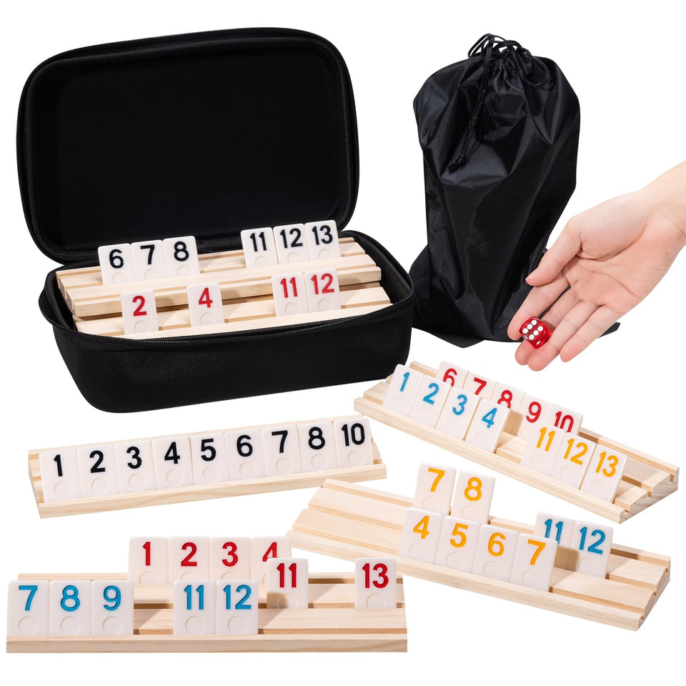 OZFRHO Rummy Cube tiles with bold numbers for easy recognition during games