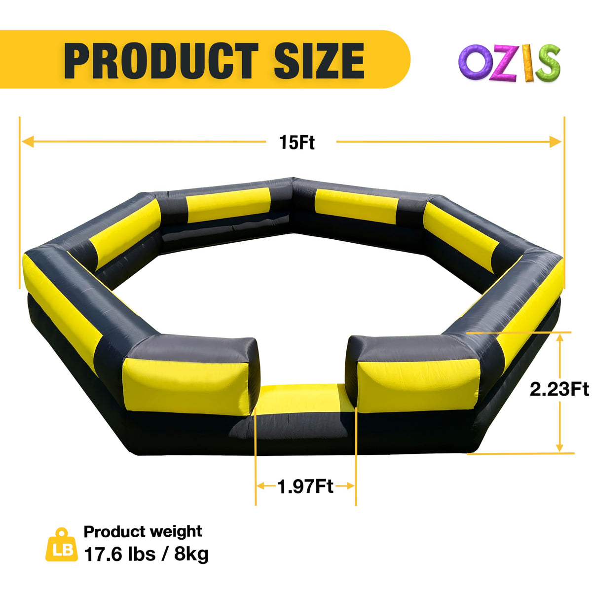 OZIS Gaga Ball Pit Velcro entrance simplifies kid entry and exit during games.