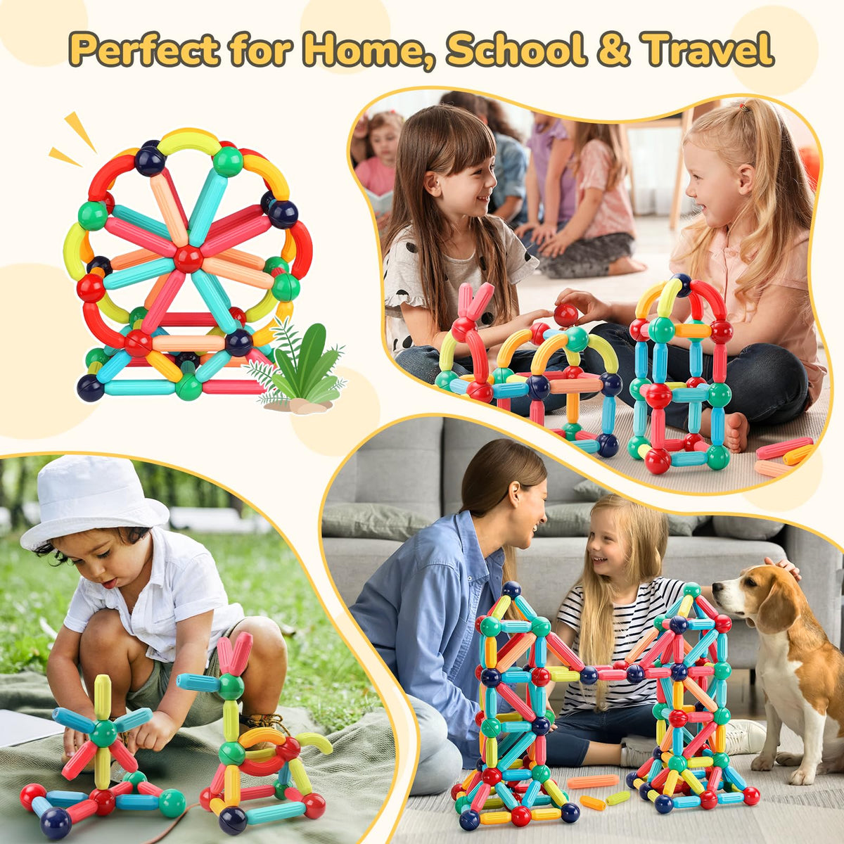 Paaxido family activity encourages teamwork through cooperative construction projects.
