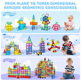 Children assemble structures with Paaxido tiles in a learning setup