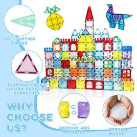 Kids building a house and castle with Paaxido magnetic tiles