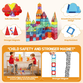 Paaxido Magnetic Tiles open-ended play invites endless construction and creativity.