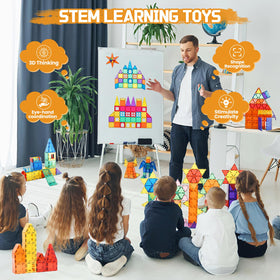 Paaxido Magnetic Tiles safety design with smooth edges supports safe, imaginative play.
