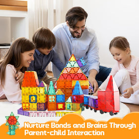 Paaxido Magnetic Tiles smooth-edge design enhances safe learning sessions for kids.