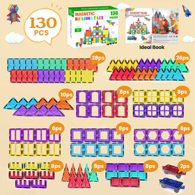 Paaxido Magnetic Tiles two cars included for quick vehicle building adventures.