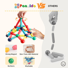 Paaxido non-toxic ABS plastic pieces for safe, long-lasting play sessions.