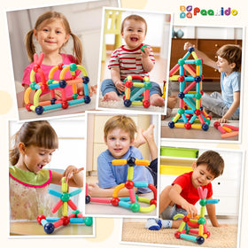 Paaxido stem learning toy ensemble supporting early engineering exploration.