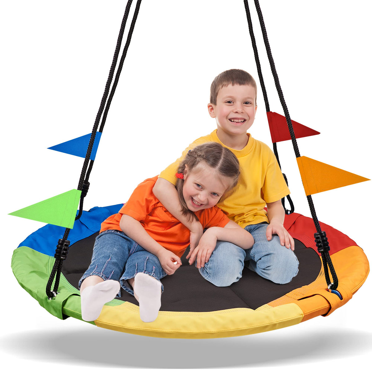 PACEARTH 40-inch saucer swing seat for spacious backyard fun