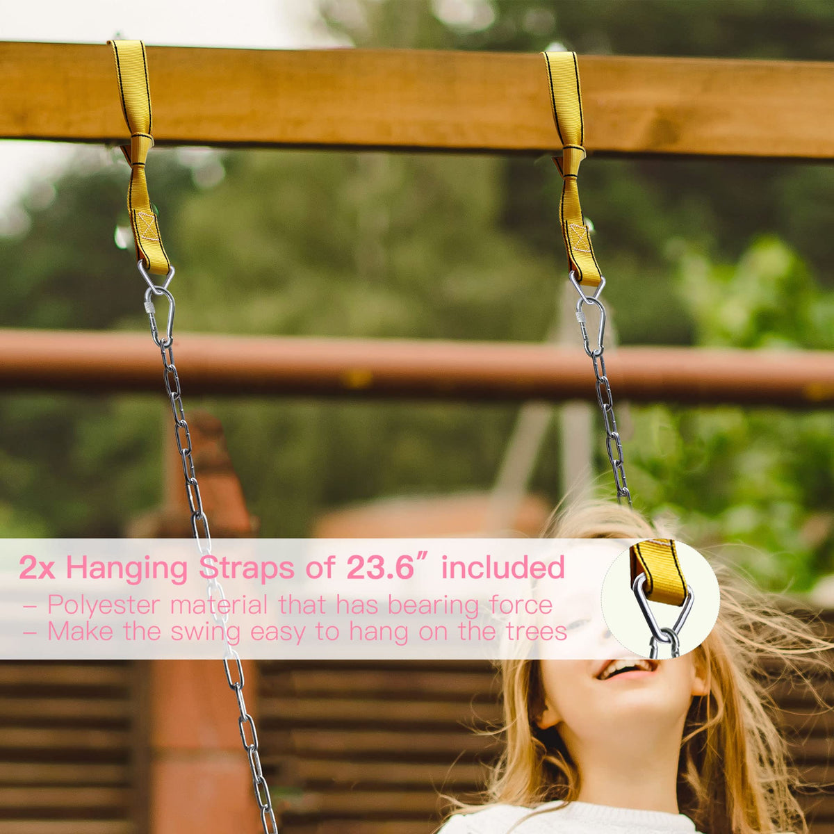 PACEARTH 68-9inch chains anti rust durable outdoor use.